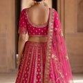 Beautiful Rani Pink Designer Lehenga Choli with Embroidery Work and Designer Dupatta for Wedding