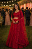 Luxury Red Embroidered Bridal Lehenga Choli with Net Dupatta for Women
