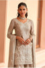 Amazing Grey Embroidered Tora Silk Party Wear Palazzo Suit with Dupatta