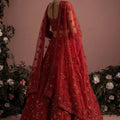 Luxury Red Designer Lehenga Choli with Heavy Embroidery Work and Matching Dupatta