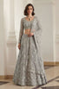 Luxury Grey Butterfly Net Embroidered Lehenga Choli for Wedding