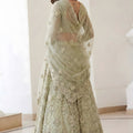 Stylish Pista Green Butterfly Net Embroidered Lehenga Choli for Wedding