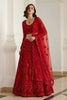 Elegant Red Butterfly Net Embroidered Lehenga Choli for Wedding