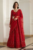 Elegant Red Butterfly Net Embroidered Lehenga Choli for Wedding