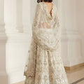 Stunning Off-White Butterfly Net Embroidered Lehenga Choli for Wedding
