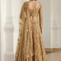 Majestic Beige Butterfly Net Embroidered Lehenga Choli for Wedding