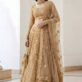 Majestic Beige Butterfly Net Embroidered Lehenga Choli for Wedding