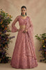 Stylish Pink Butterfly Net Embroidered Lehenga Choli with Dupatta for Women