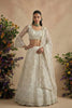 Elegant Off White Butterfly Net Embroidered Lehenga Choli with Dupatta for Women