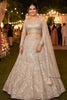 Stylish Silver Net Beads Work Bridal Lehenga Choli with Designer Dupatta for Wedding