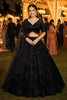Stylish Black Net Beads Work Lehenga Choli with Designer Dupatta for Wedding