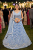Stylish Sky Blue Net Embroidered Lehenga Choli with Designer Dupatta for Wedding