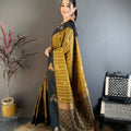 Elegant Black and Gold Banarasi Silk Saree with Rich Zari Weaving Saree