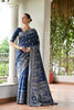 Elegant Navy Blue Cotton Silk Saree with Traditional Woven Border 