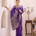 Royal Purple Banarasi Silk Saree with Gold Zari Traditional Saree