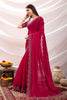 Designer Rani Pink Georgette Saree with Embroidered Border Blouse