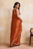 Rust Orange Georgette Saree with Silver Zari Border Butti Work