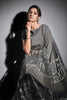 Stylish Grey Embroidered Georgette Saree with Designer Blouse
