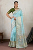 Sky Blue Banarasi Silk Saree with Zari Weaving Rich Designer Pallu