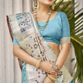 Sky Blue Banarasi Silk Saree with Zari  Pallu Festive Wear