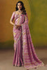 Pink Silk Saree Gold Zari Weaving Embroidered Border Readymade Blouse