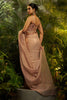 Dusty Peach Crushed Tissue Saree Designer Printed Blouse