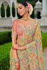 Designer Multicolour Printed Silk Saree with Heavy Embroidered Border
