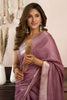 Mauve Silk Saree with Golden Zari Border Designer Saree