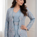 Blue Ready-to-Wear Saree Heavy Embroidered Designer Jacket