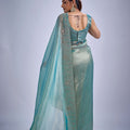 Sea Green Silk Saree with Zari Embroidery Designer Blouse