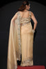 Golden Shimmer Silk Saree with Heavy Stone Zari Embroidered Border