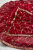 Designer Red Georgette Saree Print Embroidered Border Matching Blouse