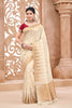 Cream Kanjivaram Silk Saree with Rich Gold Zari Border Pallu 