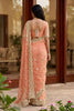 Peach Net Saree Heavy Pearl Sequins Embroidery Border