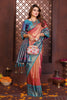 Pink Teal Banarasi Silk Saree with Rich Zari Weaving Designer Pallu