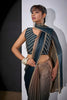 Dual Tone Dark Green Golden Brown Saree with Designer Border