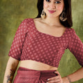 Elegant Wine Woven Designer Saree with Matching Blouse