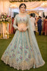 Luxury Sky Blue Net Heavy Embroidered Lehenga Choli with Designer Dupatta for Wedding Wear