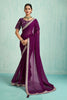 Designer Purple Net Saree Matching Blouse