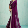 Designer Purple Net Saree Matching Blouse