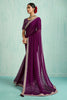 Designer Purple Net Saree Matching Blouse