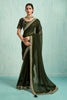 Elegant Green Georgette Saree with Embroidered Blouse