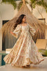 Perfect Beige Pink Floral Printed Anarkali Style Maxi Dress with Flared Sleeves