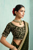 Elegant Green Georgette Saree with Embroidered Blouse