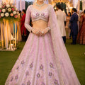 Lovely Pink Net Heavy Embroidered Lehenga Choli with Designer Dupatta for Wedding Wear