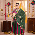 Superb Multicolor Gujarati Navratri Chaniya Choli with Embroidered Blouse and Dupatta