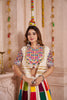 White Gujarati Patchwork Navratri Chaniya Choli with Embroidered Blouse and Dupatta