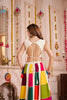 White Gujarati Patchwork Navratri Chaniya Choli with Embroidered Blouse and Dupatta