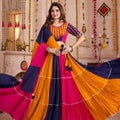 Festive Multicolor Gujarati Navratri Chaniya Choli with Embroidered Blouse and Dupatta