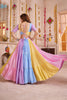Light Multicolor Gujarati Navratri Chaniya Choli with Embroidered Blouse and Dupatta